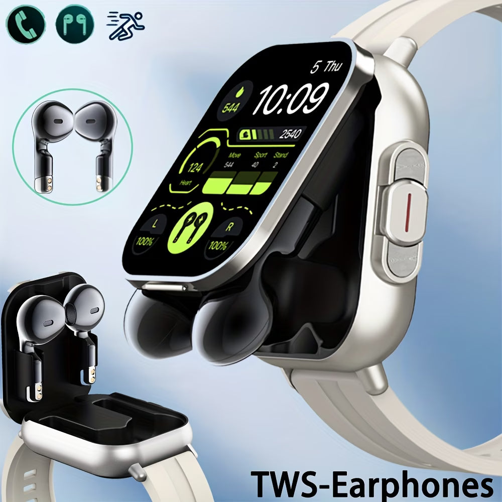 2-In-1 Smartwatch with Built-In TWS Earphones