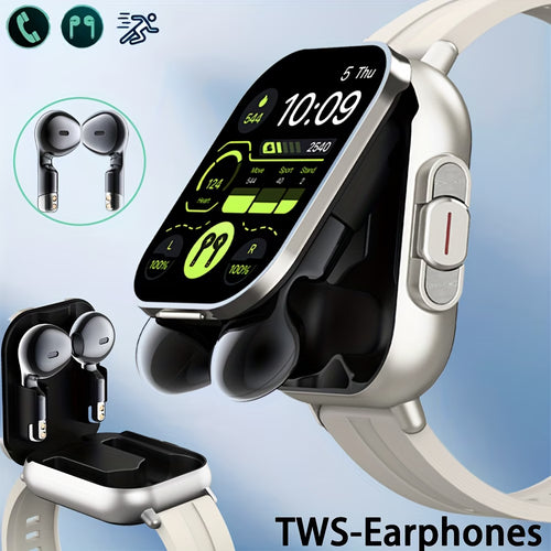 2-In-1 Smartwatch with Built-In TWS Earphones